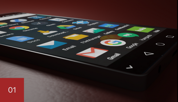 Mobile phone with social media apps